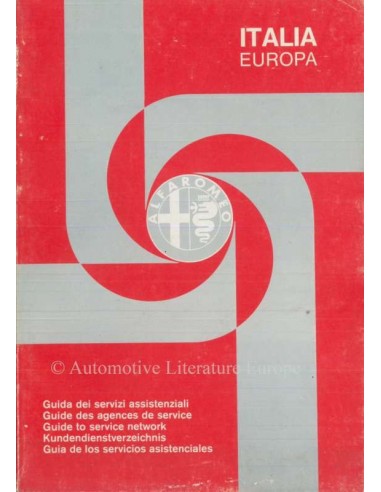 1981 ALFA ROMEO KUNDENDIENSTVERZEICHNIS EUROPA