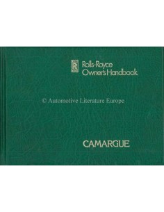 1979 ROLLS ROYCE CAMARQUE INSTRUCTIEBOEKJE ENGELS
