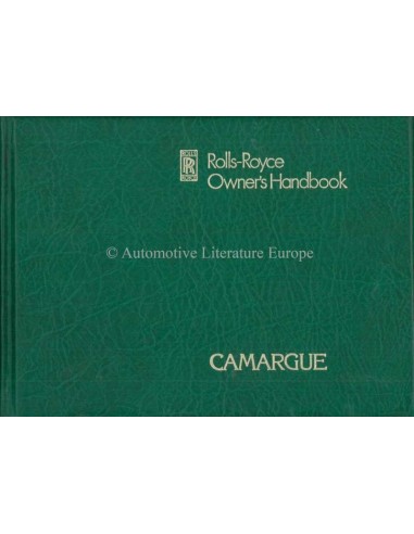 1979 ROLLS ROYCE CAMARQUE OWNERS MANUAL ENGLISH