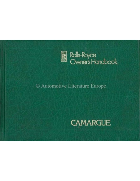 1979 ROLLS ROYCE CAMARQUE OWNERS MANUAL ENGLISH