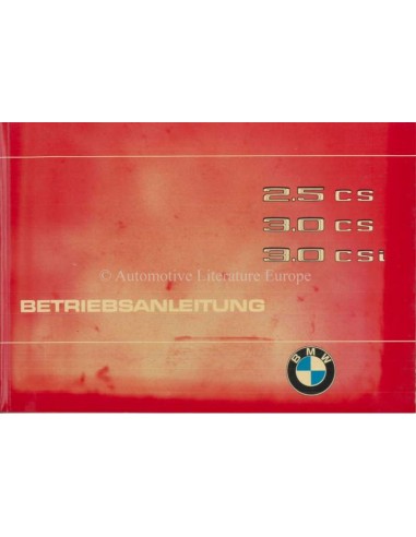 1975 BMW 2.5 CS, 3.0 CS, 3.0 CSI INSTRUCTIEBOEKJE DUITS