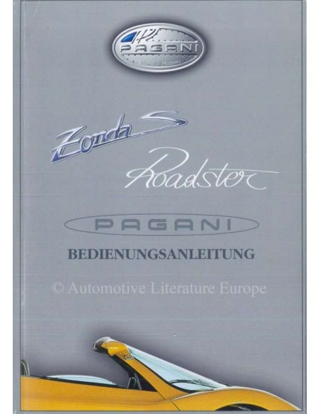 2015 PAGANI HUAYRA BETRIEBSANLEITUNG DEUTSCH