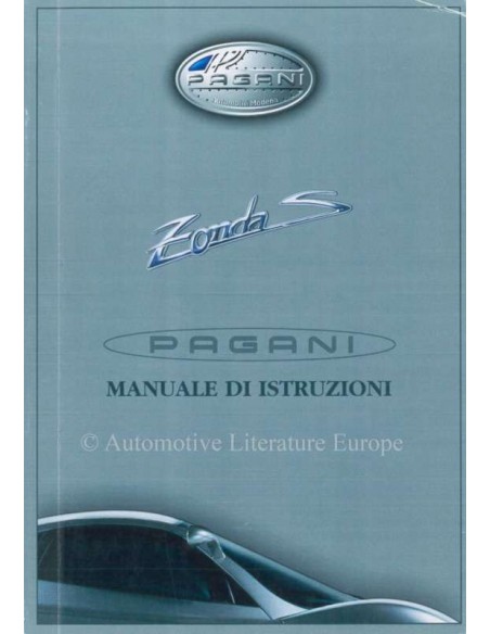 2003 PAGANI ZONDA S OWNER MANUAL ITALIAN
