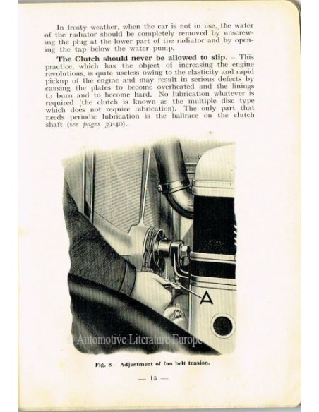 1928 ALFA ROMEO R.L. TOURING & SUPERSPORTS OWNERS MANUAL ENGLISH