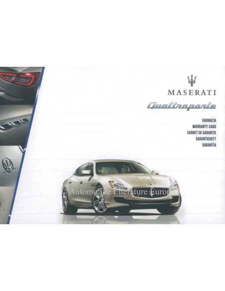 2013 MASERATI QUATTROPORTE MAINTENANCE & WARRANTY MANUAL