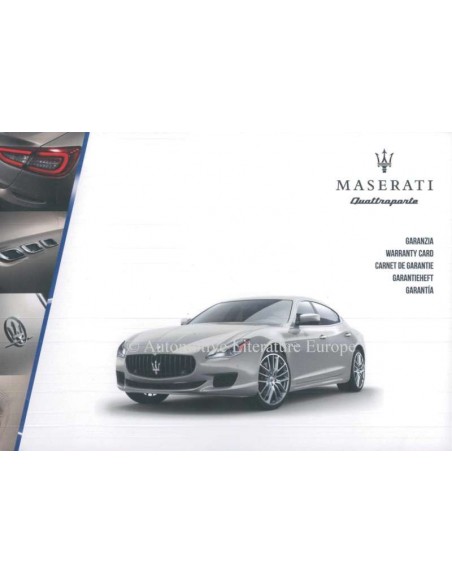 2016 MASERATI QUATTROPORTE GARANTIEHEFT