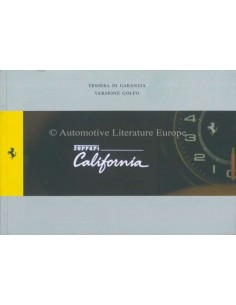 2009 FERRARI CALIFORNIA GARANTIEKARTE & WARTUNGSPLAN ITALIENISCH / ENGLISCH GULF AUSGABE