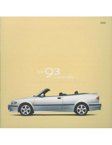 2000 SAAB 9-3 CABRIO BROCHURE ENGELS (USA)