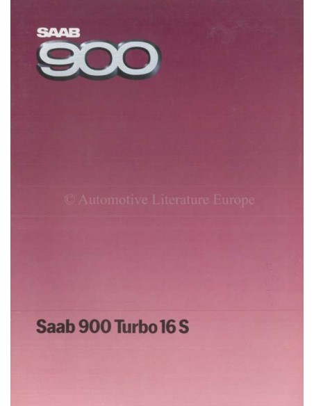 1985 SAAB 900 TURBO 16S BROCHURE NEDERLANDS