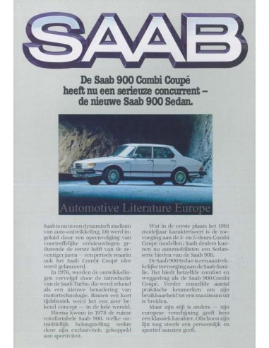 1981 SAAB 900 RANGE BROCHURE DUTCH