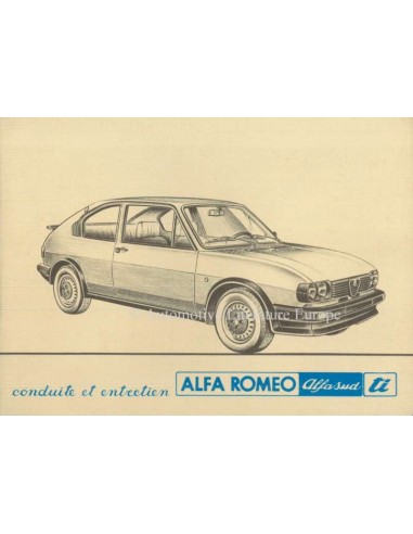 1980 ALFA ROMEO ALFASUD TI OWNERS MANUAL FRENCH