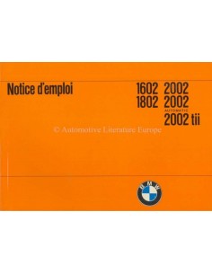 1974 BMW 1602 1802 2002 BETRIEBSANLEITUNG FRANZÖSISCH