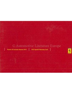 2005 FERRARI HI-FI WARRANTY CARD & OWNERS SERVICE BOOK ***BLANCO***