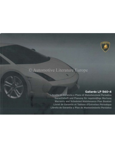 2008 LAMBORGHINI GALLARDO LP 560-4 SCHECKHEFT UND WARTUNG HANDBUCH