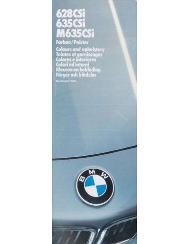 1985 BMW 6 SERIEN FARBEN UND POLSTER PROSPEKT