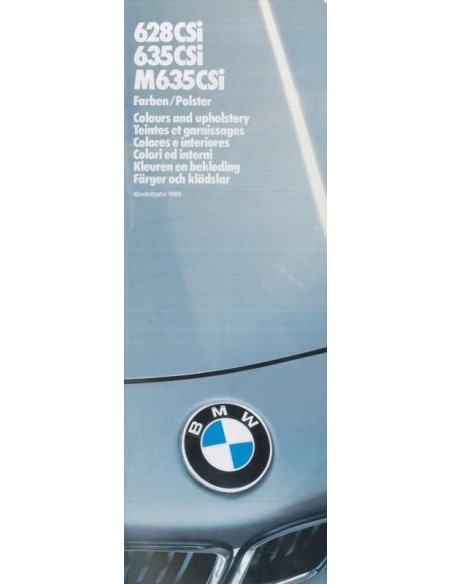 1985 BMW 6 SERIE COLOUR AND UPHOLSTERY BROCHURE