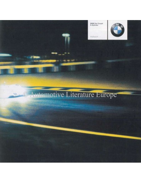 2001 BMW 3 SERIE COUPÉ CLUBSPORT BROCHURE DUITS