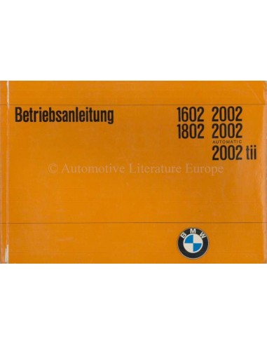 1971 BMW 1602 1802 2002 INSTRUCTIEBOEKJE DUITS