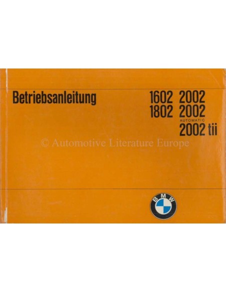 1971 BMW 1602 1802 2002 OWNER'S MANUAL GERMAN