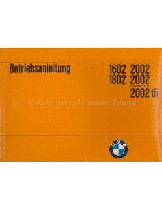 1972 BMW 1602 1802 2002 OWNER'S MANUAL GERMAN