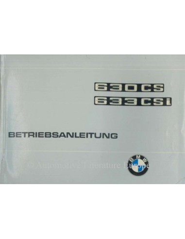 1977 BMW 630 CS / 633 CSi OWNER'S MANUAL GERMAN