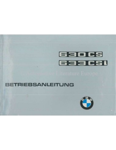 1976 BMW 630 CS / 633 CSi BETRIEBSANLEITUNG DEUTSCH