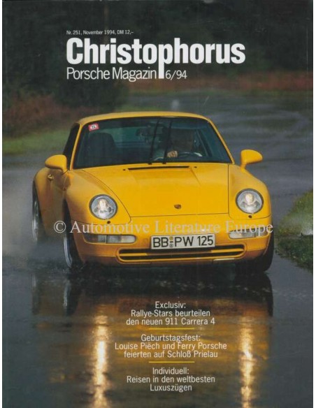 1994 PORSCHE CHRISTOPHORUS MAGAZINE 251 DUITS