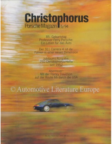 1994 PORSCHE CHRISTOPHORUS MAGAZINE 250 GERMAN