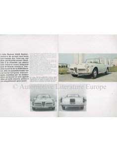 1961 ALFA ROMEO 2000 SPIDER BROCHURE FRANS 2