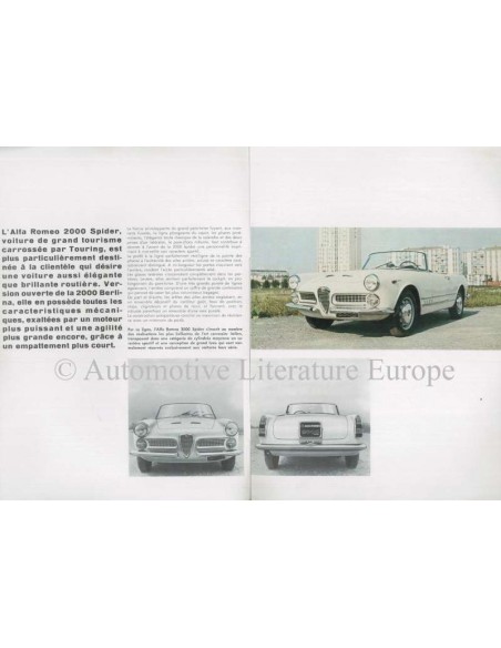 1961 ALFA ROMEO 2000 SPIDER PROSPEKT FRANZÖSISCH