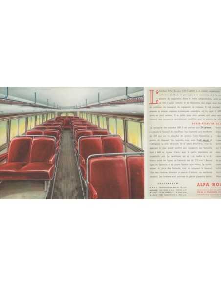 1949 ALFA ROMEO 430 A AUTOBUS BROCHURE FRENCH