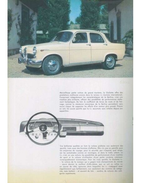 1960 ALFA ROMEO GIULIETTA PROSPEKT FRANZÖSISCH
