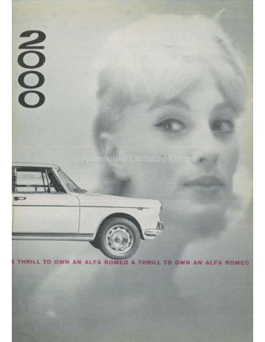 1961 ALFA ROMEO 2000 BERLINA PROSPEKT ENGLISCH