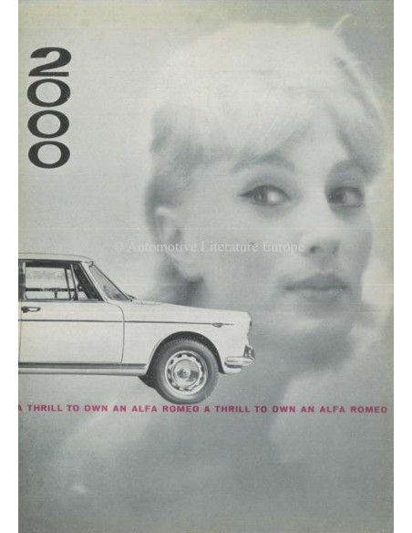 1961 ALFA ROMEO 2000 BERLINA PROSPEKT ENGLISCH