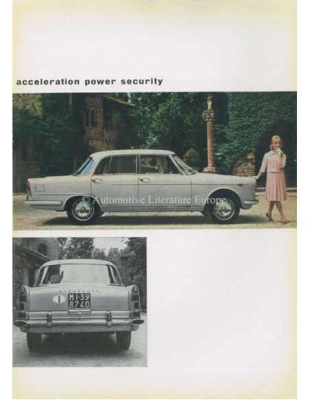 1961 ALFA ROMEO 2000 BERLINA PROSPEKT ENGLISCH