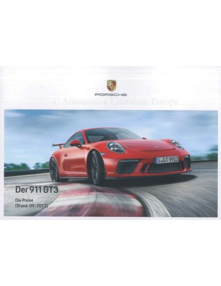 2018 PORSCHE 911 GT3 BROCHURE DUITS