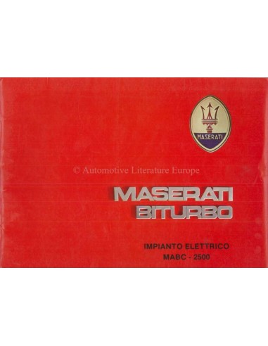 1985 MASERATI BITURBO ELECTRIC SERVICE MANUAL ITALIAN