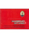 1987 MASERATI BITURBO I WERKPLAATSHANDBOEK SUPPLEMENT ITALIAANS ENGELS