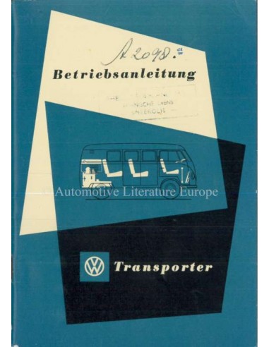 1953 VOLKSWAGEN T1 TRANSPORTER BETRIEBSANLEITUNG NIEDERLÄNDISCH