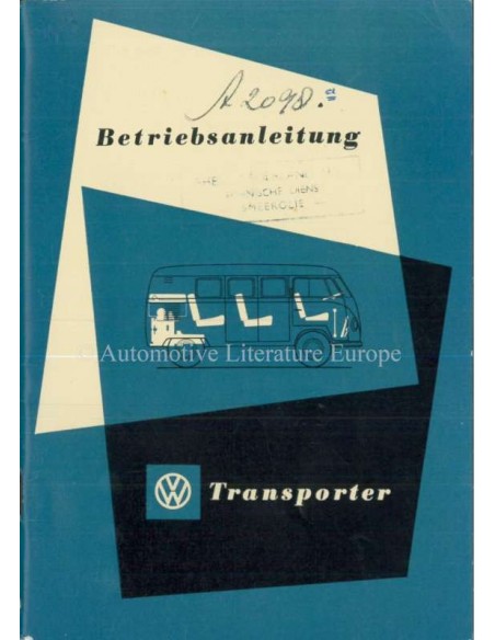 1953 VOLKSWAGEN T1 TRANSPORTER OWNERS MANUAL DUTCH