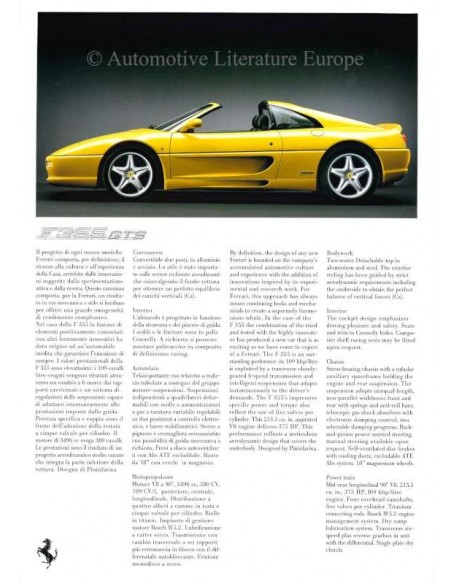 1996 FERRARI RANGE PRESSKIT ENGLISH & ITALIAN 1122/96