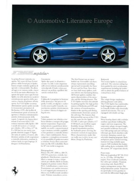 1996 FERRARI RANGE PRESSKIT ENGLISH & ITALIAN 1122/96