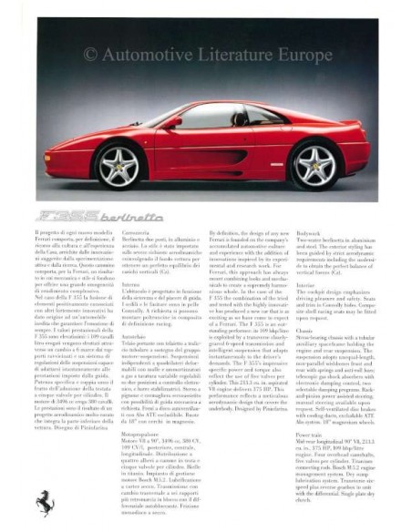 1996 FERRARI RANGE PRESSKIT ENGLISH & ITALIAN 1122/96