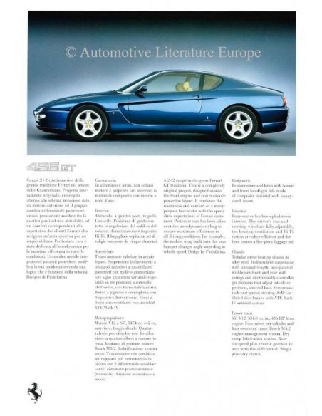 1996 FERRARI RANGE PRESSKIT ENGLISH & ITALIAN 1122/96