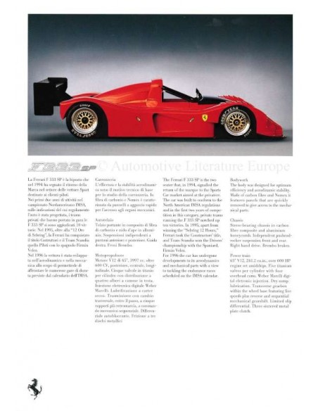 1996 FERRARI RACING PERSMAP ENGELS & ITALIAANS 945/95