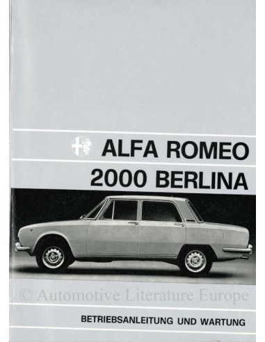 1973 ALFA ROMEO 2000 BERLINA BETRIEBSANLEITUNG DEUTSCH