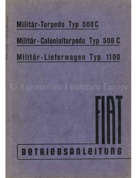 1942 FIAT 508C / 1100 OWNERS MANUAL GERMAN