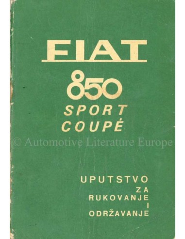 1968 FIAT 850 SPORT COUPÉ INSTRUCTIEBOEKJE KROATISCH