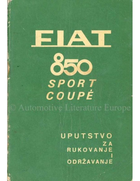 1968 FIAT 850 SPORT COUPÉ BETRIEBSANLEITUNG KROATISCH