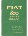 1968 FIAT 850 SPORT COUPÉ OWNERS MANUAL CROATIAN